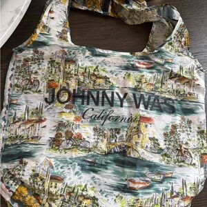 NWT Johnny Was reusable packable nylon tote bag with pocket.